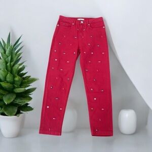 Tommy Hilfiger Girls 5 Pocket Tapered Jeans Pink Size 14